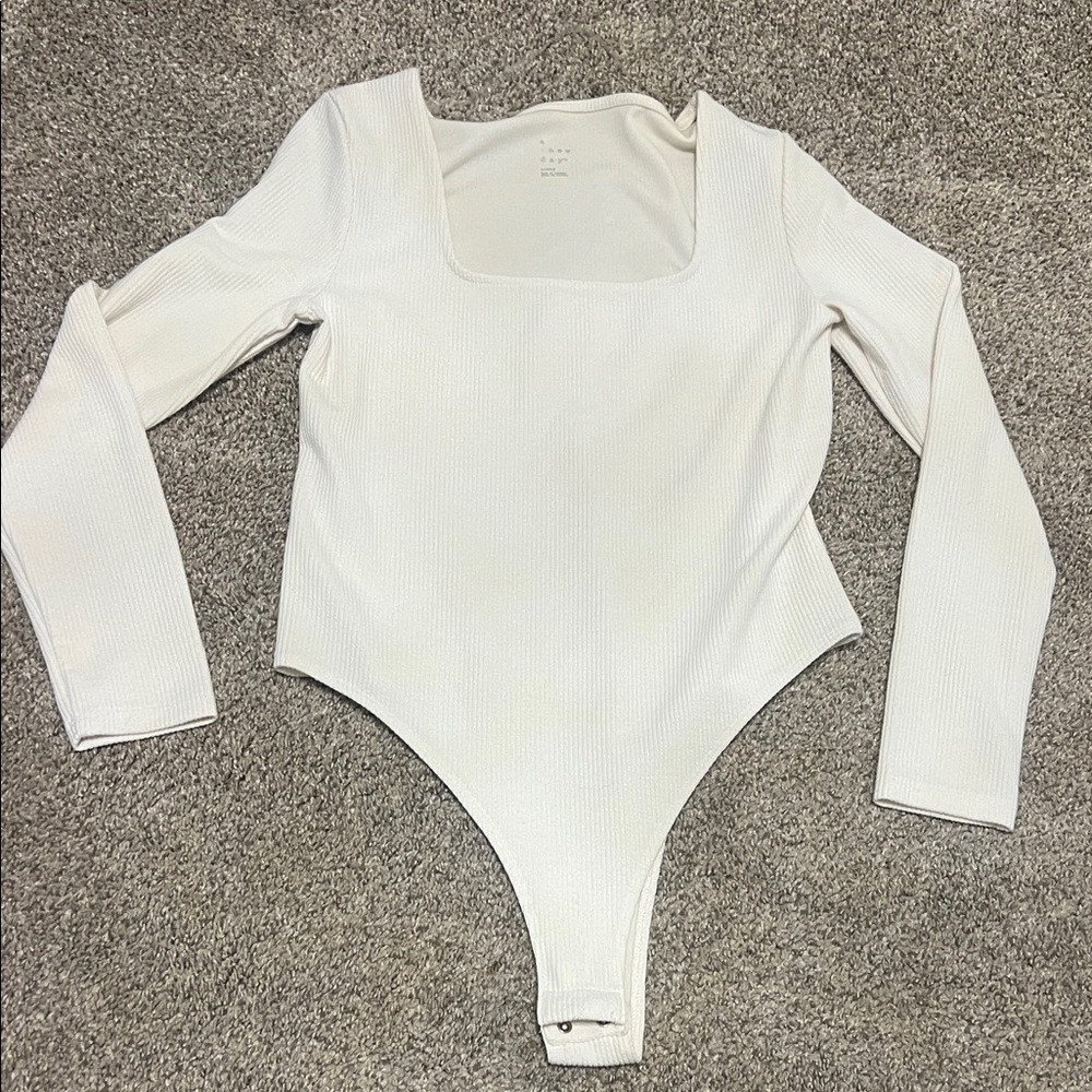 a new day Off-White Ribbed Bodysuit